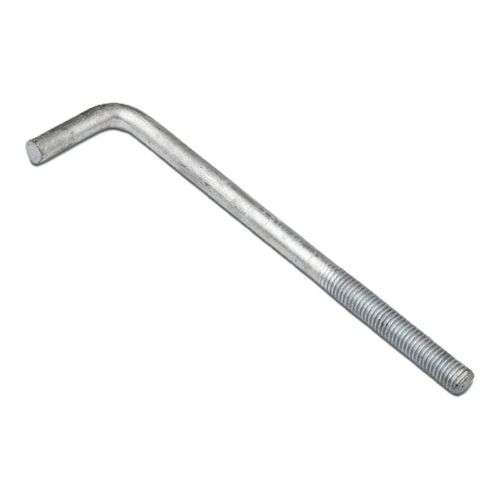 Anchor Bolt,Dia-25mm,Total Length-700mm,L Shaped,Thread-100mm,Plain-500mm,Leg-100mm with Double Nut&Washer